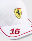 Escudería Ferrari HP Gorra Oficial de Charles Leclerc 2025 Blanco