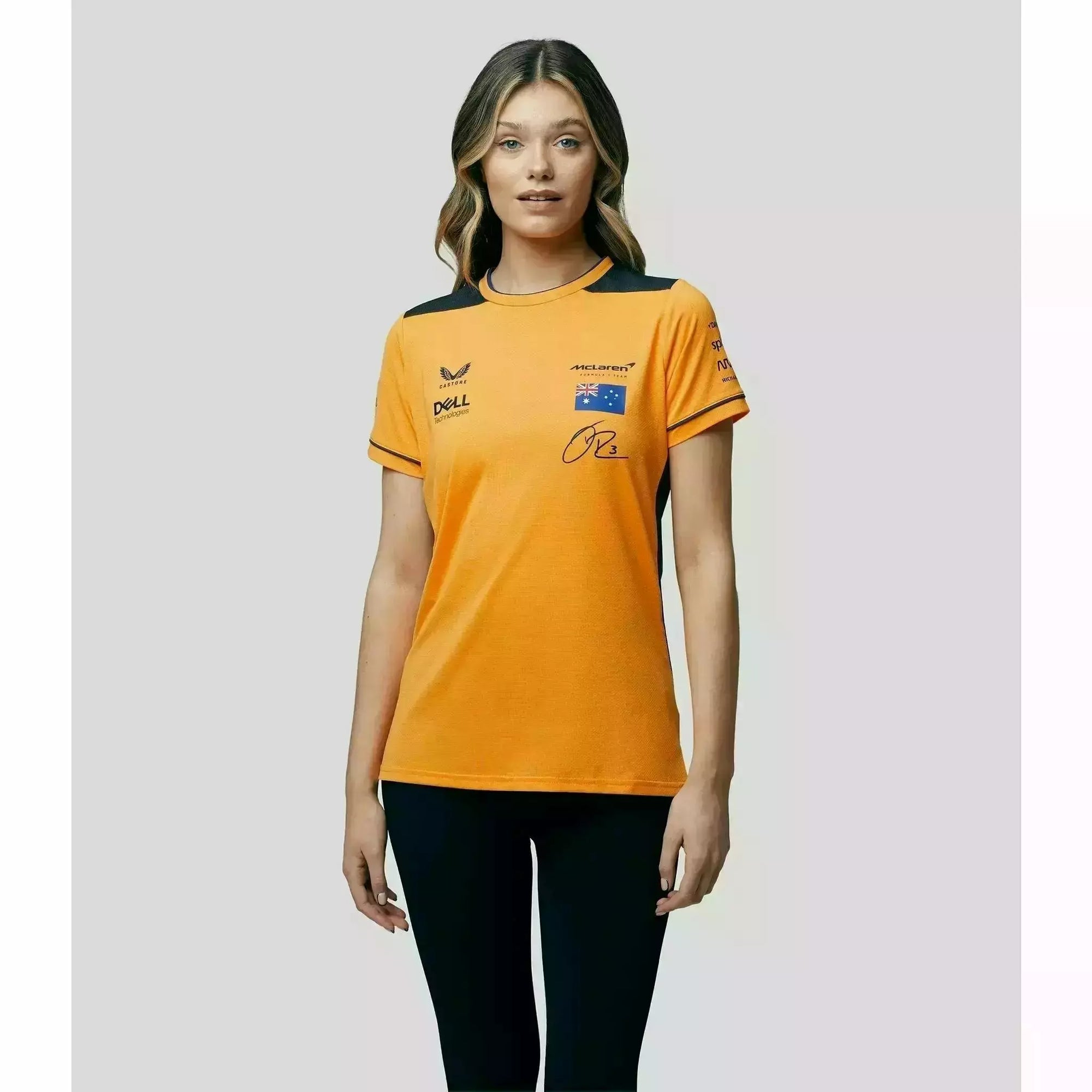 McLaren F1 Women's 2022 Daniel Ricciardo Team Replica Set Up T-Shirt - Papaya