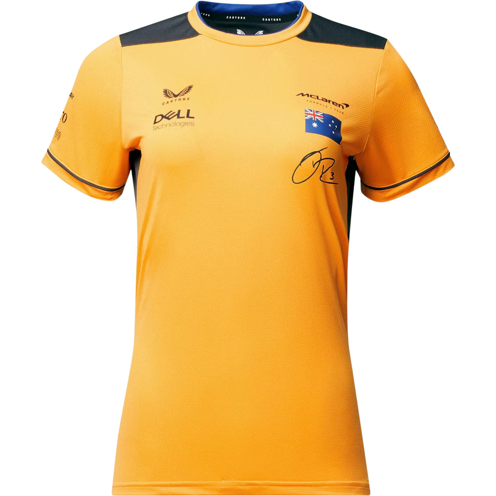 McLaren F1 Women's 2022 Daniel Ricciardo Team Replica Set Up T-Shirt - Papaya