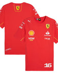 Escudería Ferrari F1 Remera Oficial Charles Leclerc 2024