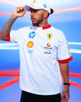 Escudería Ferrari HP Gorra Oficial de Lewis Hamilton 2025 Blanco